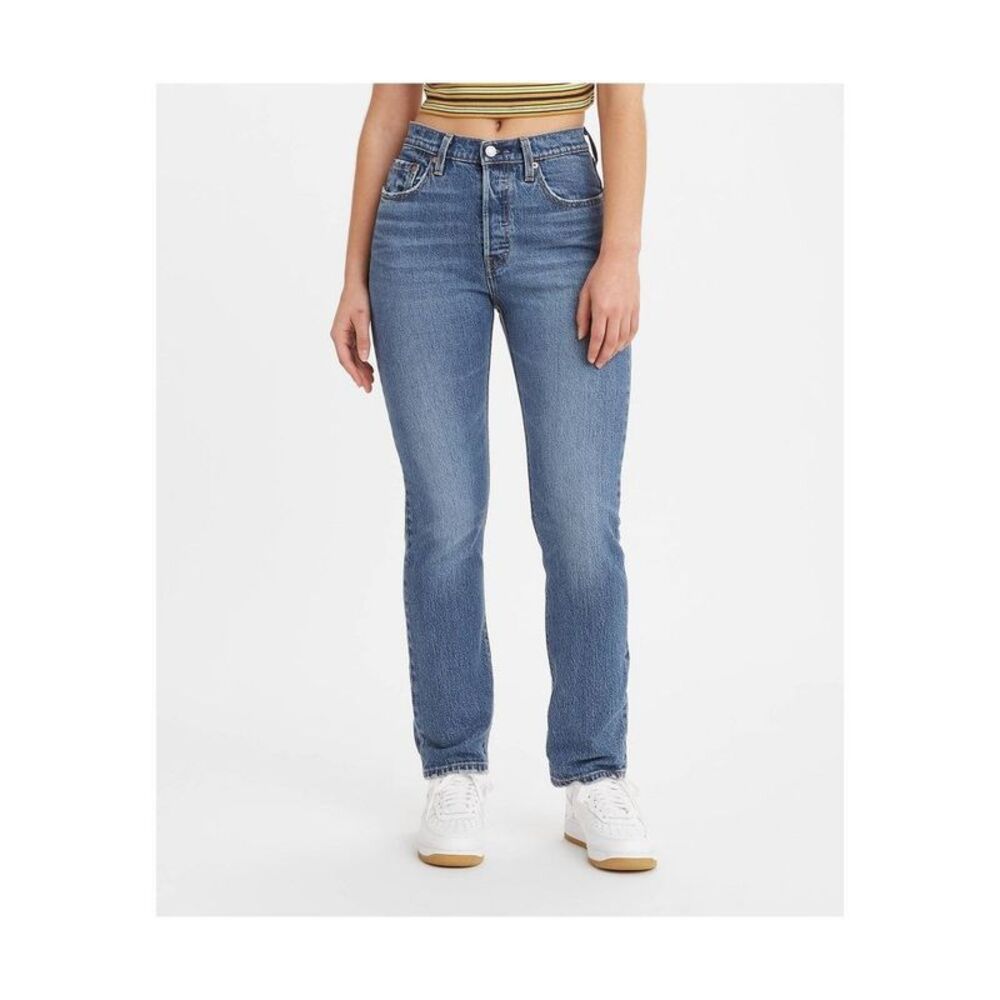 Levi's - Women's High Rise Straight Leg Tailored Fit Blue - Picture 1 of 3